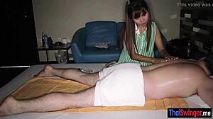 thai massage turns into a steamy handjob and blowjob session, wow! 😍