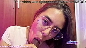 Brunette Licks Big Black Dildo Slowly