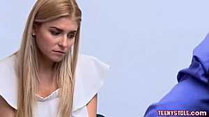 two blonde shoplifters feel intense pleasure from guard's hard fucking