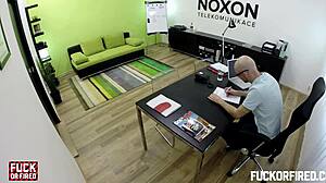 slut getting fucked hard in job interview office casting