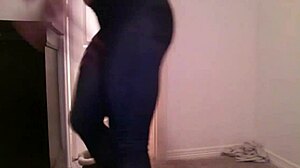 Slut rips off tight jeans for pov pussy fucking!