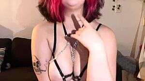 goth mommy vanessa strawberry gives jerk off instructions with big tits