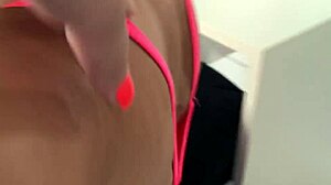 the cuckold lets his friend enjoy his latina wife's ass before getting pounded in the bathroom