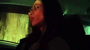 married woman driving gives in and pleasures friend