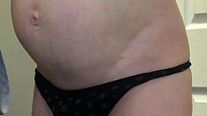 almost caught masturbating with a close-up on her shaved pussy.