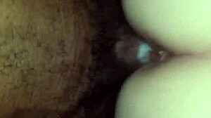 Wow, hot white girl getting creampied by black dick!