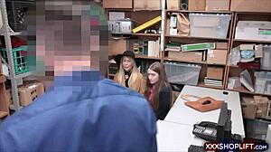 Cute shoplifter bent over in doggystyle fucking