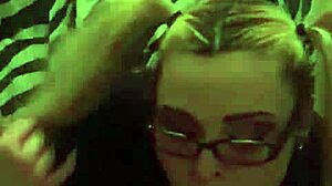 Bookworm milf teacher breezy breeze gives amateur blowjob in pigtails