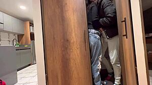 Her mom doesn't know she's having sex in her own room, with big ass and natural tits.