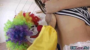 Stockings-Clad British Clown Gets Covered in Cum After Wild Blowjob Session in Cosplay Outfit