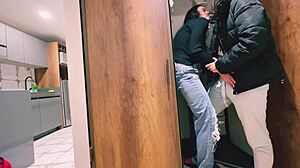 Her mom doesn't know she's having sex in her own room, with big ass and natural tits.