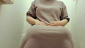 Wife secretly masturbates in toilet