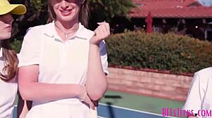 Hot Teen Bffs Get Fucked Hard By Tennis Coach, Juicy Tits And Big Cocks!