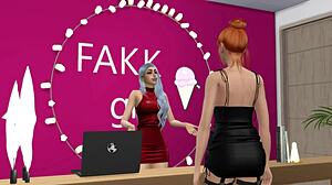 Redhead endures rough oral and sex in the red room