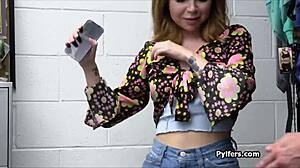 Slut steals makeup, milks cop's cock