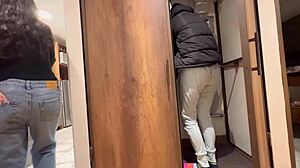 Her mom doesn't know she's having sex in her own room, with big ass and natural tits.