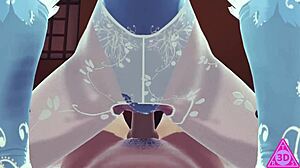 koikatsu elsa frozen gets hardcore sex with blowjob, handjob, and cumshot uncensored