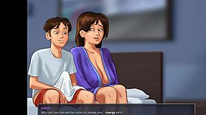 caught her in the act and joined in for the climax - summertimesaga 2