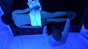 Gigi Breeze enjoys a relaxing blacklight massage