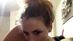 Sucking dick for cum swallow