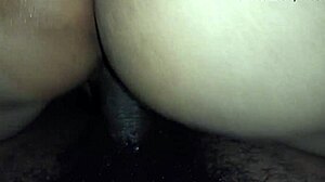 Intensely Riding Big Black Cock Backwards