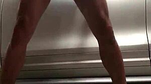 Spying on intense gay cock action in the garage gym