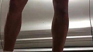 Spying on intense gay cock action in the garage gym