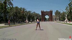 spanish slave exposed in public bondage group fucking outdoor