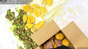 feeling the crush of food underfoot