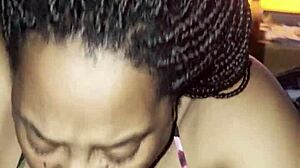 ebony bbw babe sucks fat cock intensely