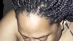 ebony bbw babe sucks fat cock intensely