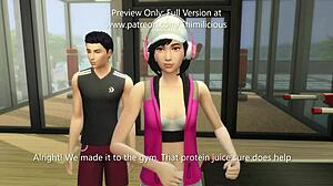 Horny girlfriend engages in sexercise at the gym with her friend