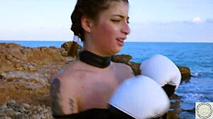 boxer tied up and spanked before rimming her dom along the balearic sea