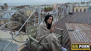 Juicy Leyla says, I'm the naughty teen having sex with my stepbrother in doggystyle, bent over with my small tits bouncing.