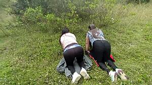 Swapping Stepson and Stepmom Whores CELEBRATING Their Special Day in Forest WITH Plenty of Milk Inside