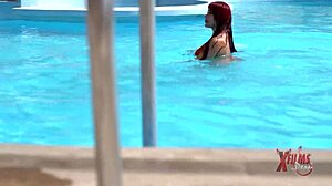 I watched that Peruvian redhead nympho take on 3 guys at the pool