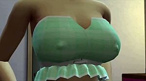 Asian girls do blowbang bukkake in office game.