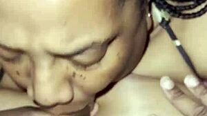 ebony bbw babe sucks fat cock intensely