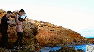 boxer tied up and spanked before rimming her dom along the balearic sea