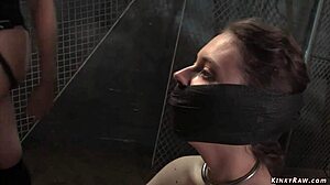 Dirty Lesbian Gets Whipped, Gagged, and Ass Fucked in BDSM Scene.