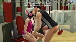 Horny girlfriend engages in sexercise at the gym with her friend