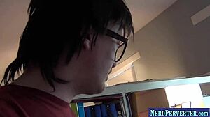 Nerd Convinces Nerdy Chick to Strip in Full Movie Scene