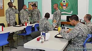 Intense Gay Blowjob in the Movie Theater with Drill Sergeant