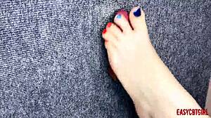 Close Up Jerking Off Small 18+ Dick Through The Glory Hole With My Sexy Feet Annycandy Painboy