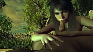 Good girl takes big cock deep in mouth in 3D anime!