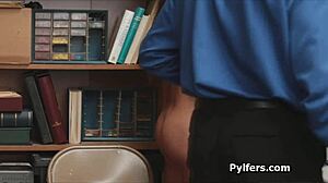 beautiful perky teen drilled by spying guard