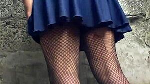 is my skirt too revealing? check this sexy upskirt in public outdoors!