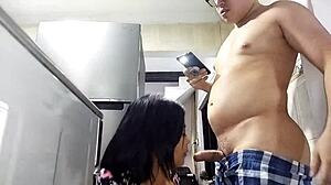 A Latina Milf Pleases Her Obsessed Stepson with Sucking Before Husband Arrives