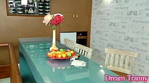 Hot Tgirl Bianca Meirelles In Stockings Raw Fucks His Ass After Card Games