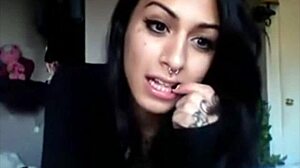 Hot tranny just chills on webcam, sucking and fucking a dildo in horny solo anal fun